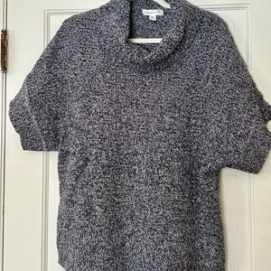 Coldwater Creek Charcoal Cowl Neck Sweater Button Detail both sides s/m marled